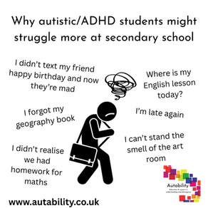 Why Autistic/ADHD students find secondary school more challenging