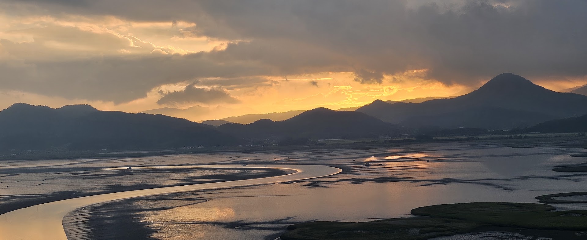 Suncheon Bay Wetland at sunset