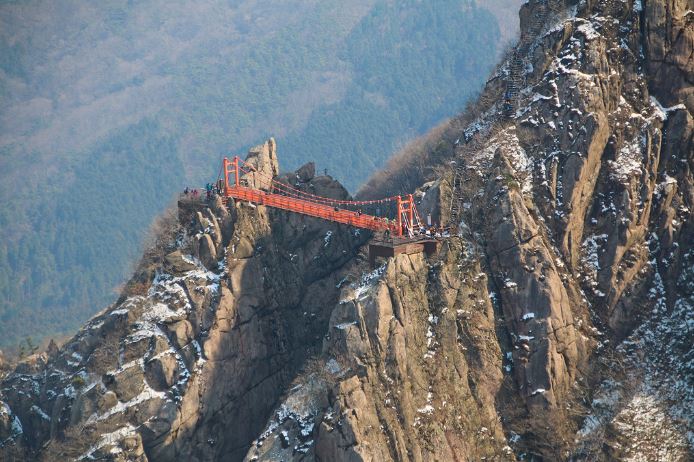 Gureumdari suspension bridge at Mt. Wolchulsan