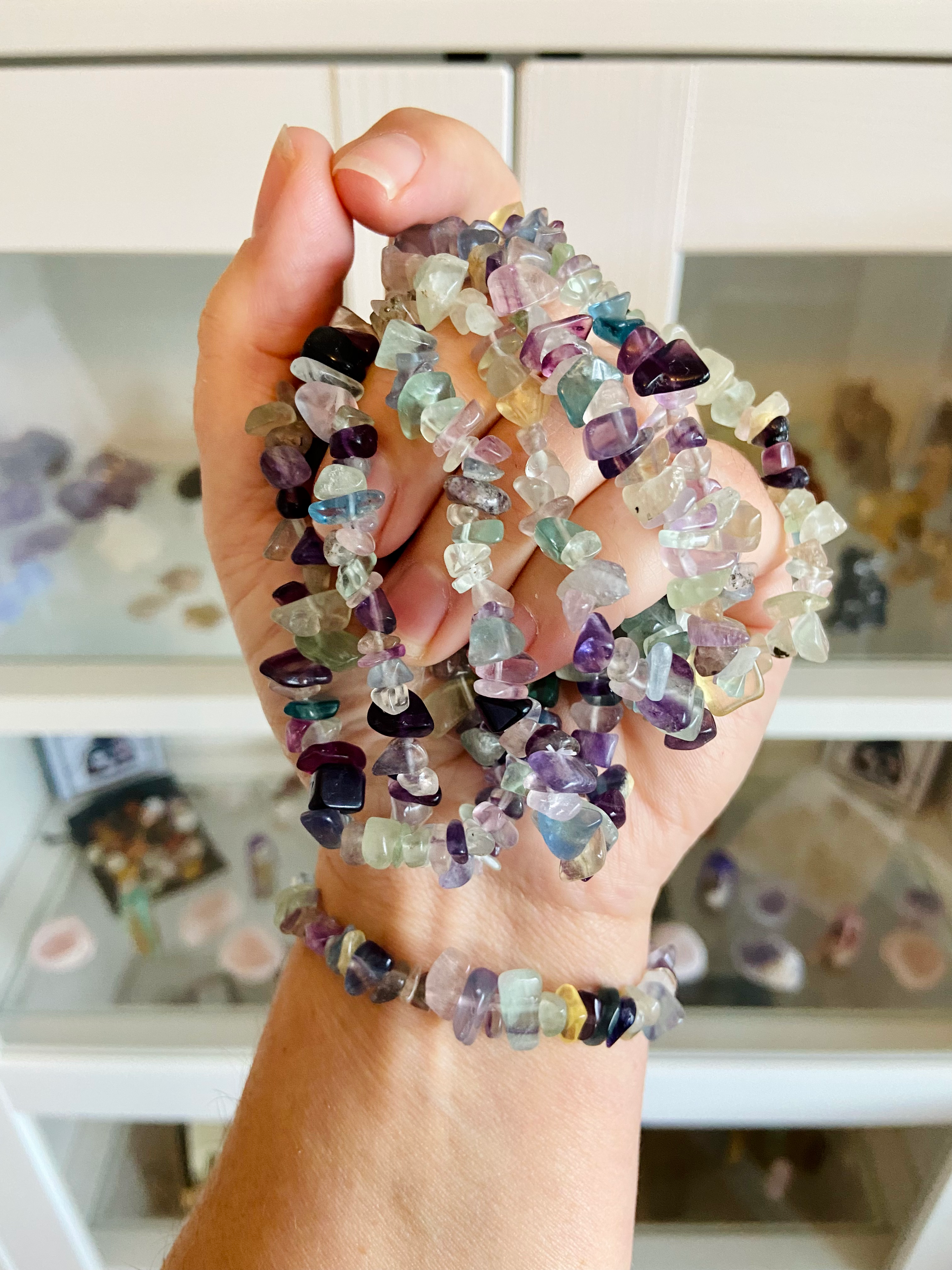 Fluorite chip bracelet
