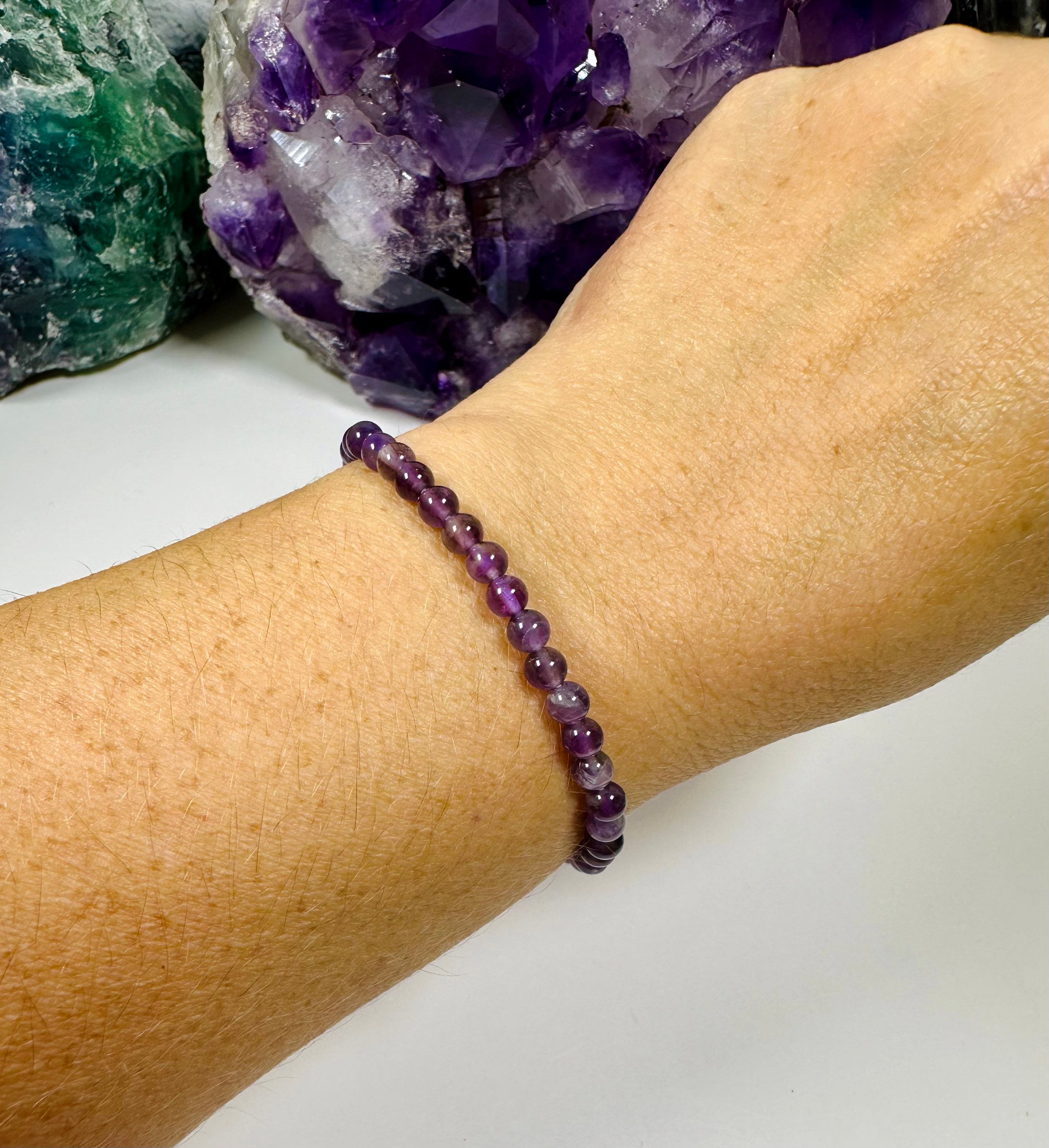 Amethyst 4mm Bead Bracelet