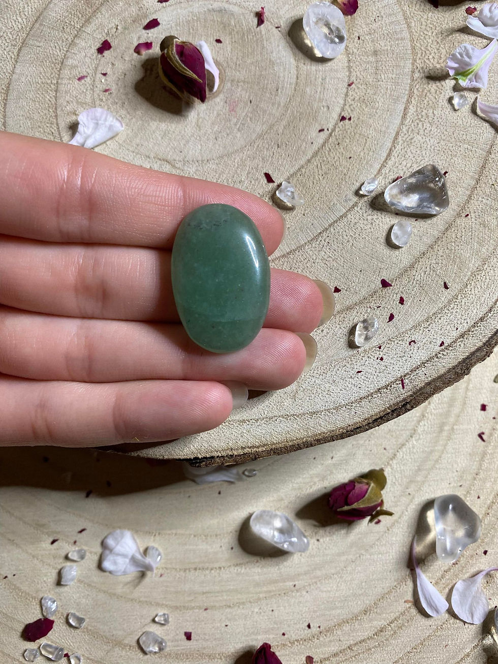 Miniature : AVENTURINE VERTE -  Cabochon ovale 01