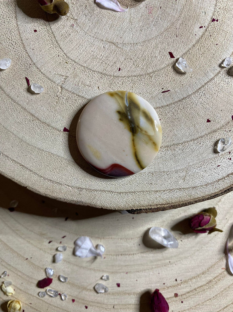 Miniature : JASPE MOOKAITE - Cabochon rond 01