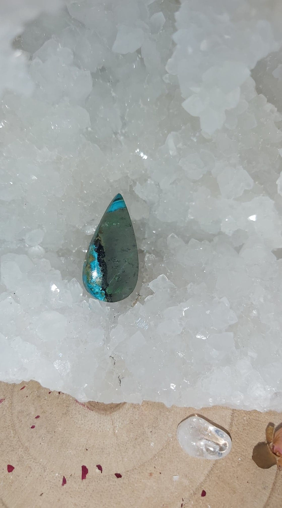 Miniature : CHRYSOCOLLE -  Cabochon Goutte 08