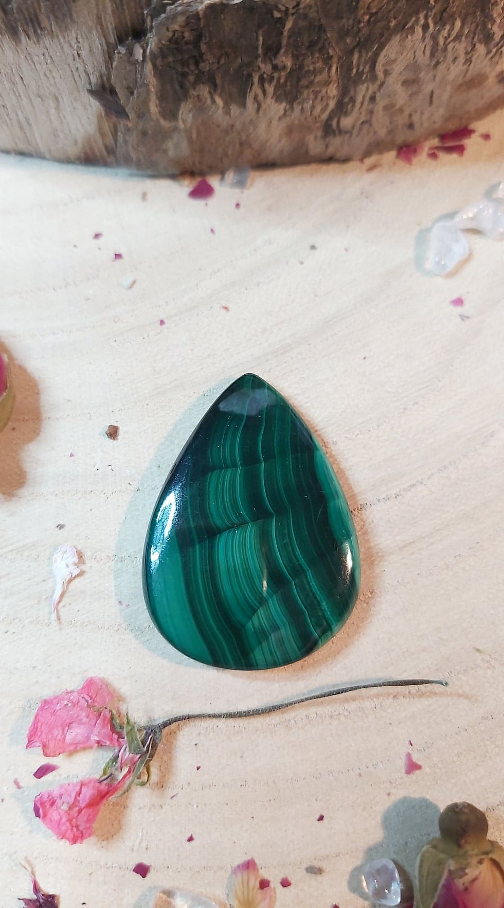 Miniature : MALACHITE - Cabochon Goutte 01