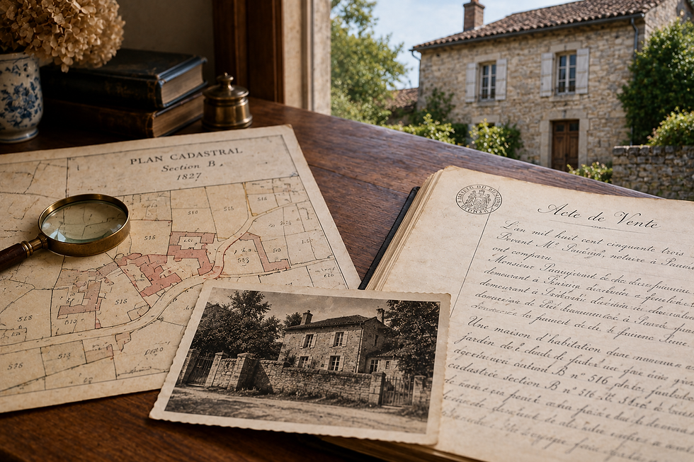 Maison ancienne étudiée à partir du cadastre et d’actes d’archives