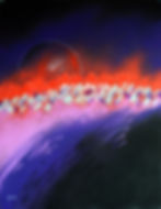 Le rouge s'amuse autour d'une bulles - 2026 - Pastel - 50 x 66 cm.jpg