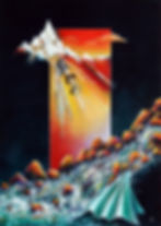 Le lit défait du torrent à l'aube - 2022 - Huile sur panneau - 64 x 90 cm