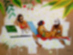 Trois femmes au soleil - 2017 - Huile sur panneau - 60 x 80 cm