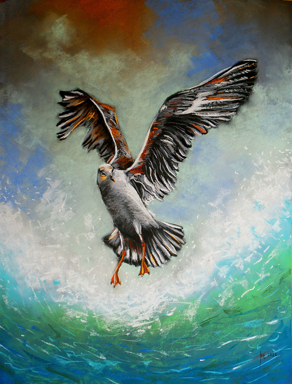 Les ailes de la vague - 2026 - Pastel - 50 x 65 cm
