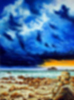 L'orage passe sur Locmariaquer - 2025 - Huile sur toile - 70 x 100 cm