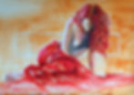 De rouge dénudée - 2024- Huile sur papier - 100 x 70 cm
