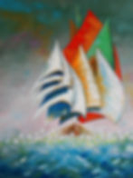 Grands voiles - 2020 - Huile sur panneau MDF - 60 X 80 CM