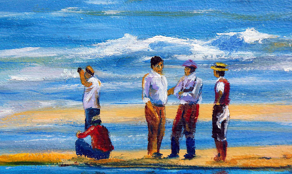 C'est apparu à l'aube - Huile sur panneau médium - 100 x 80 cm - Détail