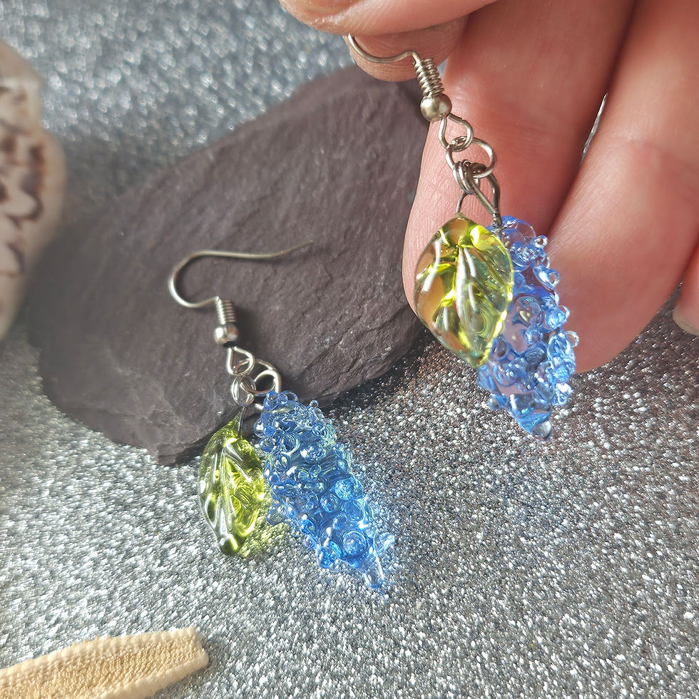 Thumbnail: Blue  Fruit Glass Earrings