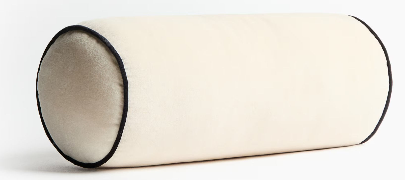 Pude rund, lys beige/ sort / Pillow round, light beige/ black