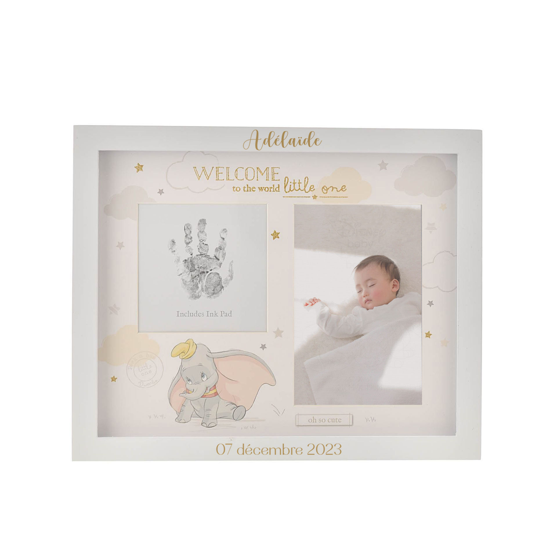Cadre Disney Magical Beginnings Dumbo avec empreinte de la main