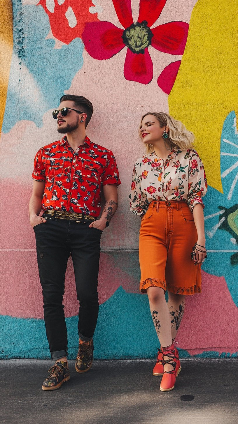 Stylish urban couple