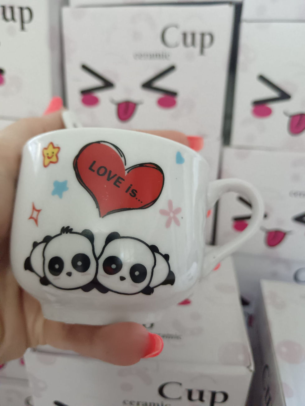 Miniatură: Ceasca cu linguriță din porțelan 