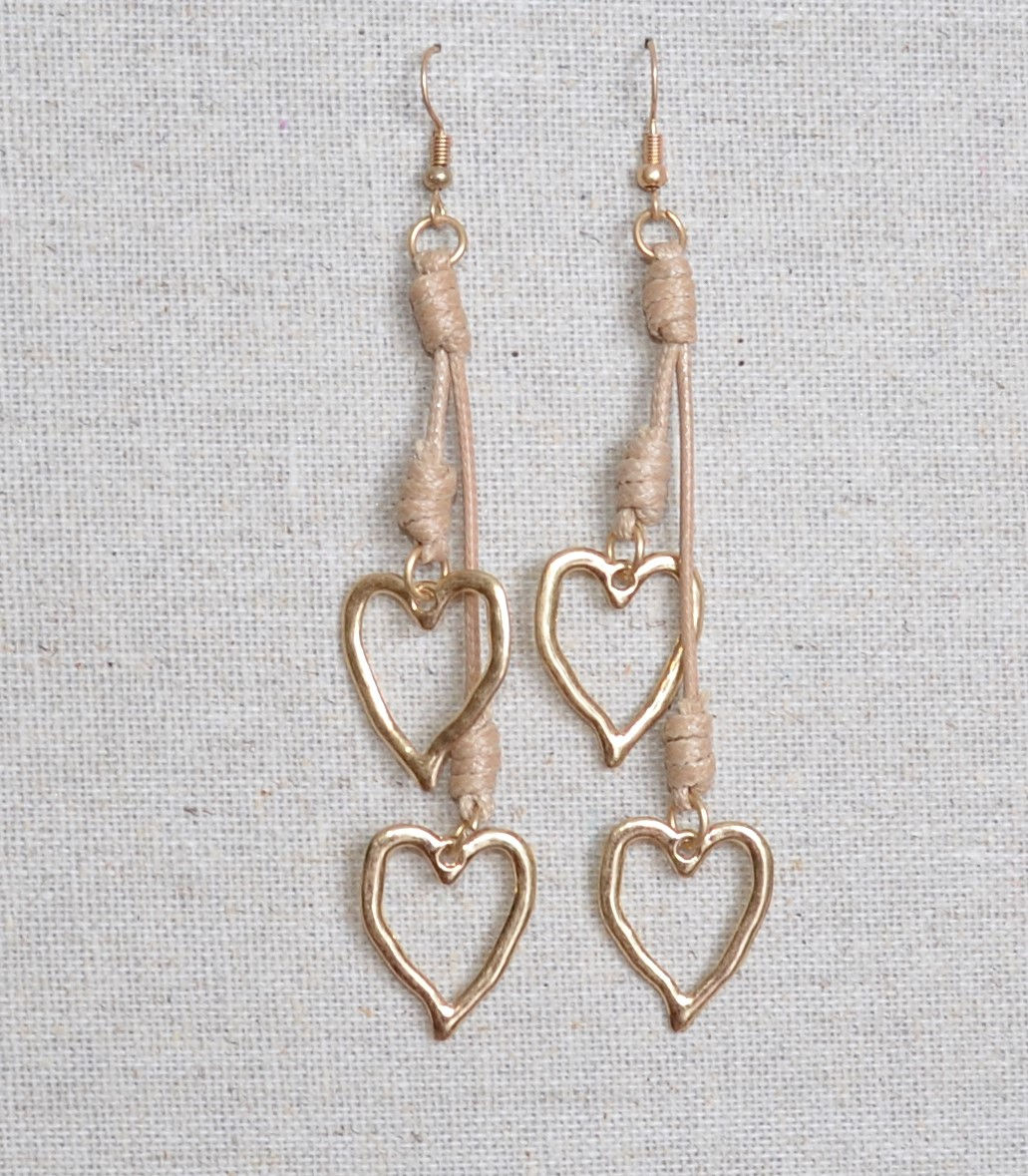 Double heart earrings