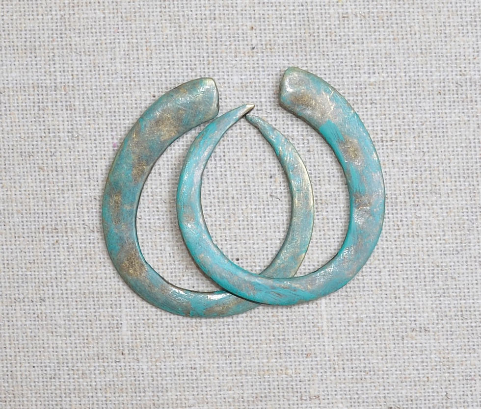 Thumbnail: Hammered simple flat earrings