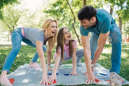 family playing a game