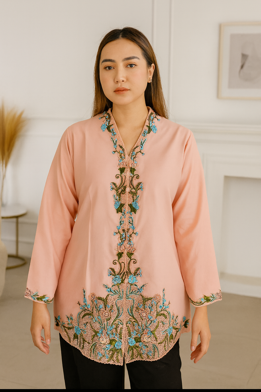 Embroidery Kebaya - Peach