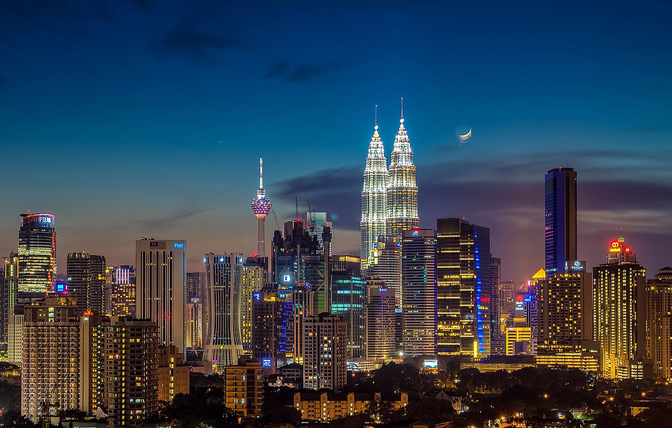 Vista nocturna de Kuala Lumpur