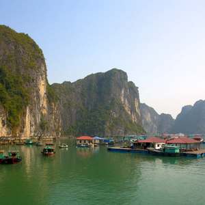 Casas flotantes en Vietnam