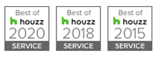 Drew Designs was awarded best of Houzz.com in 2020, 2018, and 2015