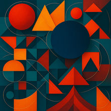 Formen, Kreise, Quadrate, Dreiecke, linien in verscheidenen Farben. Logo Design Evolution Die Urformen des Logos Logo Design Agentur Logo professionell erstellen lassen Firmenlogo erstellen lassen Proportio Divina Design Agentur by Alex