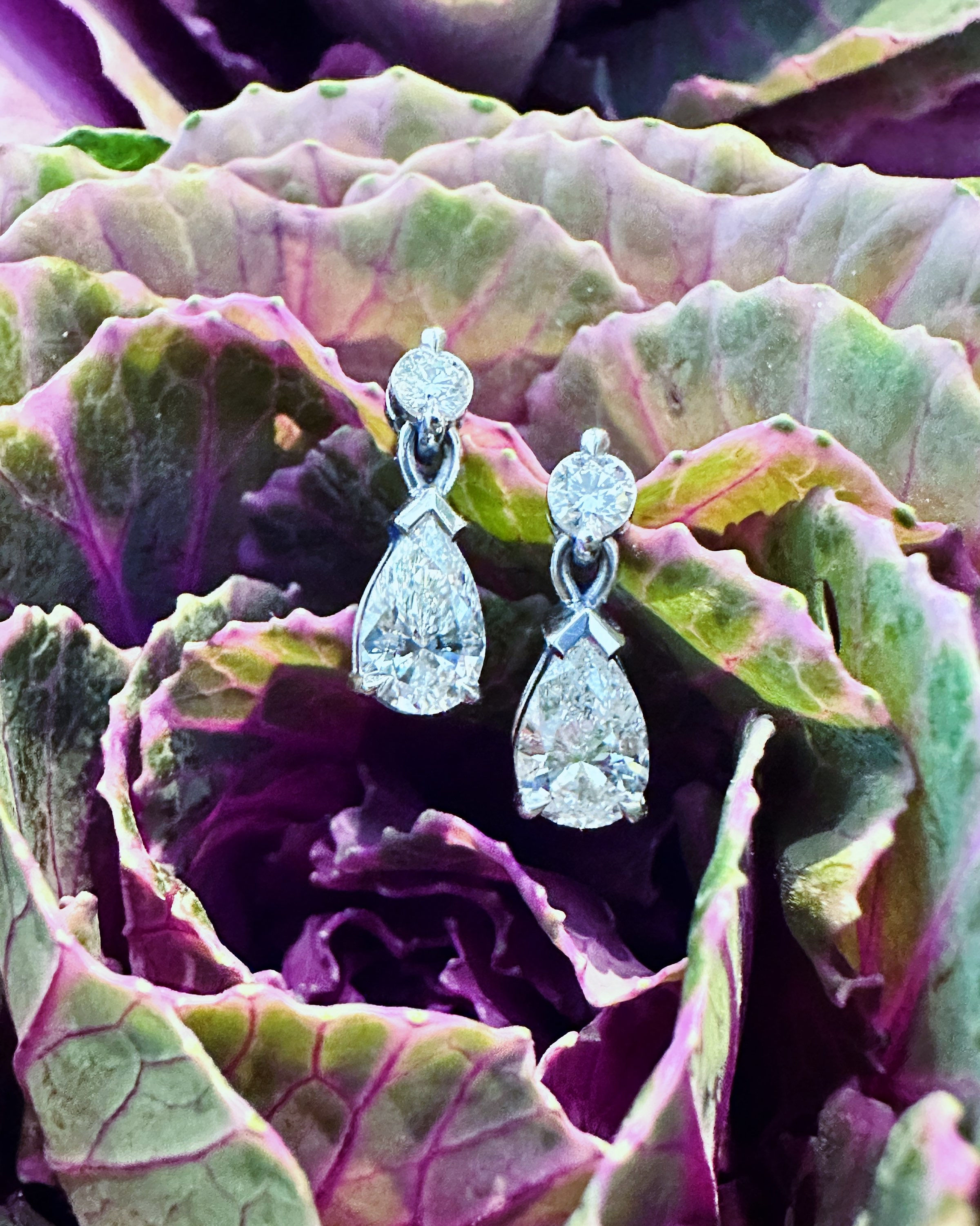 A Classic Pair of Diamond Drop Earrings