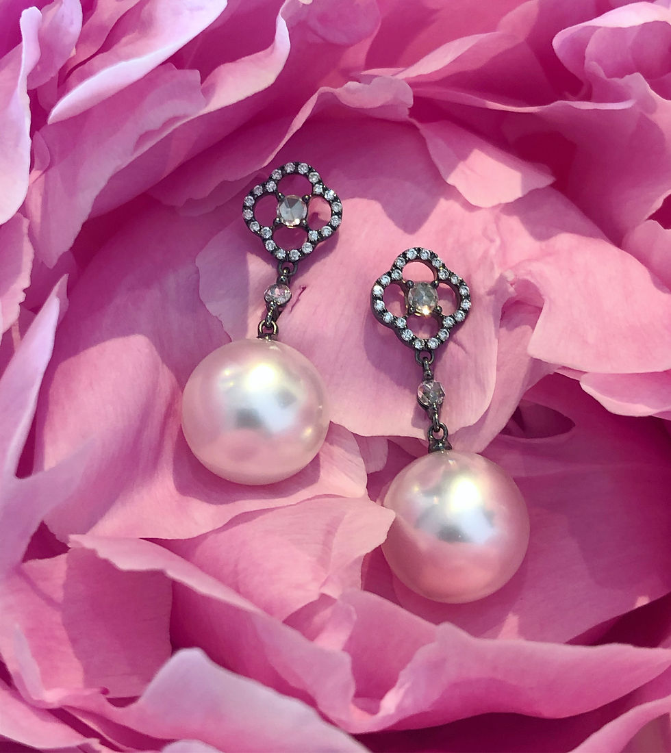 18ct South Sea pearl and diamond earrings