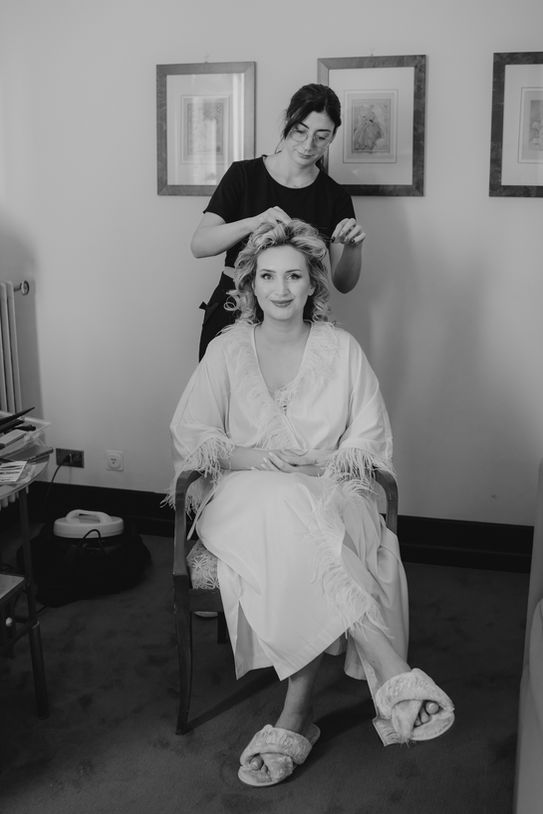 Bride getting ready for Lake Garda wedding in Italy
