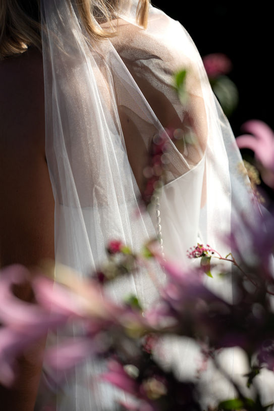 Close-up bridal detail photographed during Mallorca wedding.