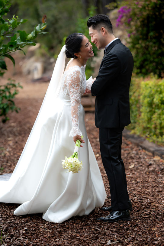 Bride and groom embracing during Mallorca wedding portraits.
