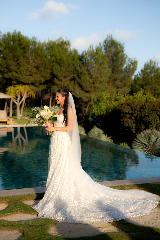 Bride portrait during Ibiza wedding at Villa Can Baloo.