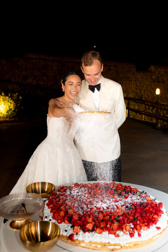 Cake cutting celebration Son Marroig Mallorca wedding destination photographer and videographer