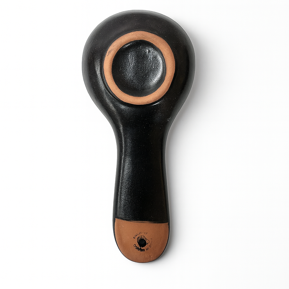 Thumbnail: Traditional Mexican Talavera Spoon Rest | Black Color 