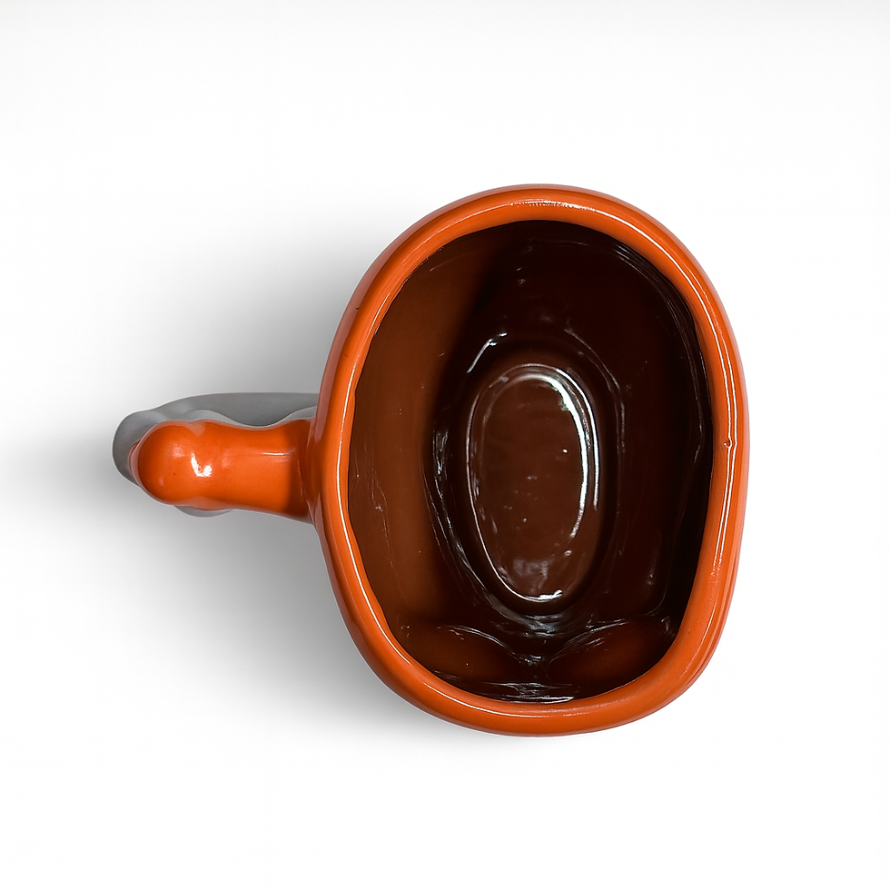 Thumbnail: Talavera Day of the Dead Skull Mug | Lavender & Orange Color