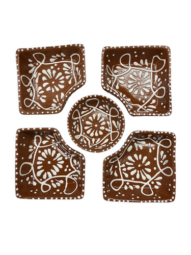 Talavera Salsa Serving Set Tray Handmade Mexican Kitchen Decor Set