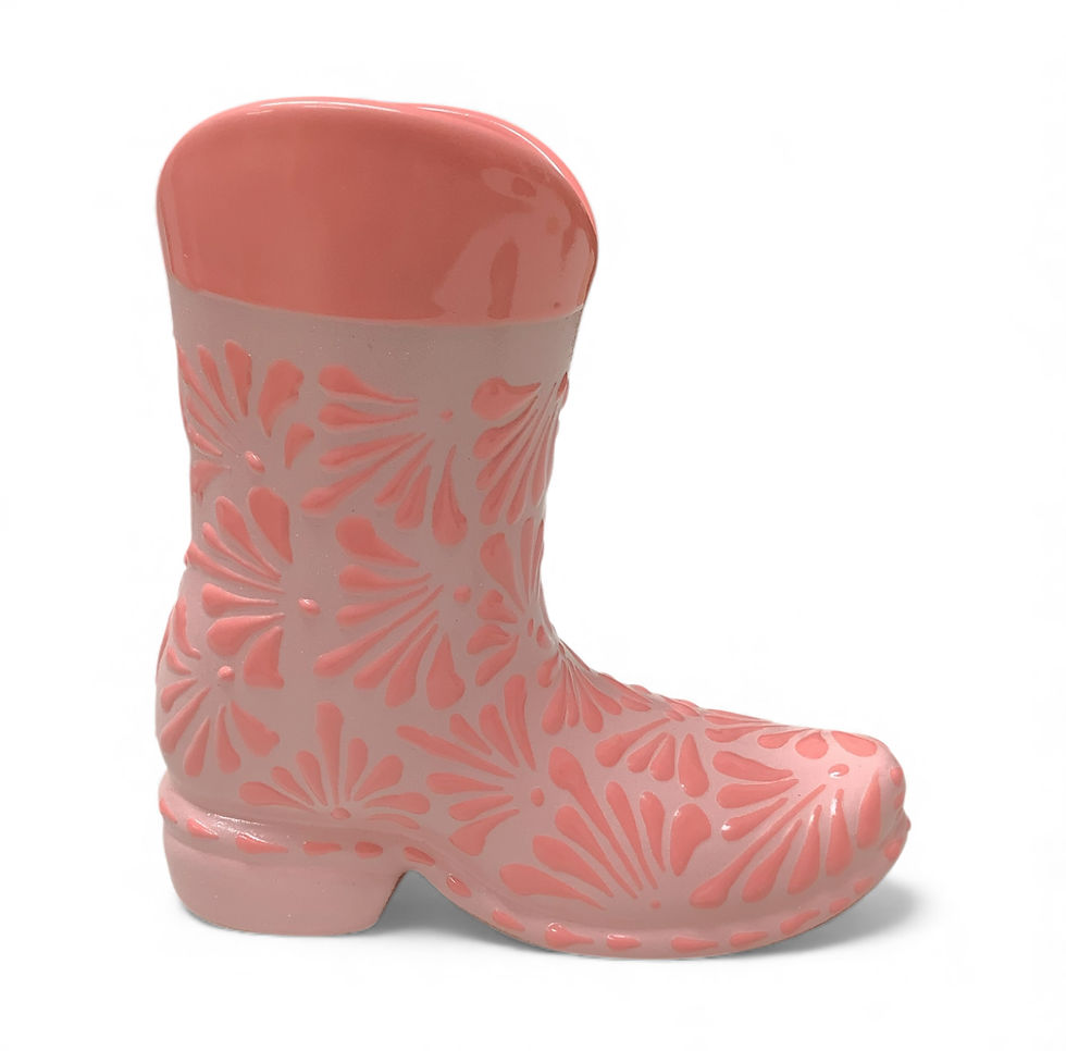 Thumbnail: Talavera Boot flower vase | Pink | Lead free