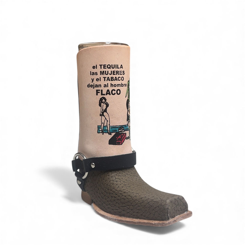 Handcrafted Mexican Cowboy Boot Shot Glass Holder – “El Hombre Flaco ...
