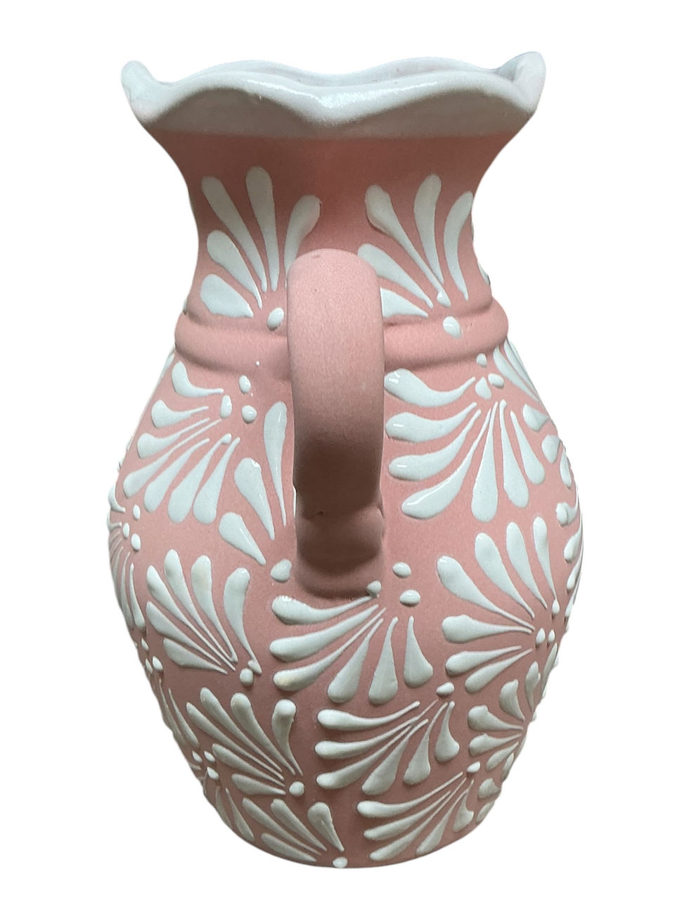 Thumbnail: Handcrafted Pink Talavera Style Double Handle Flower Vase