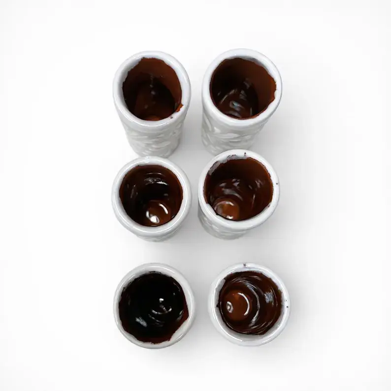 Thumbnail: Talavera Tequilero & Shot Glasses (Set of 7) | White Color 