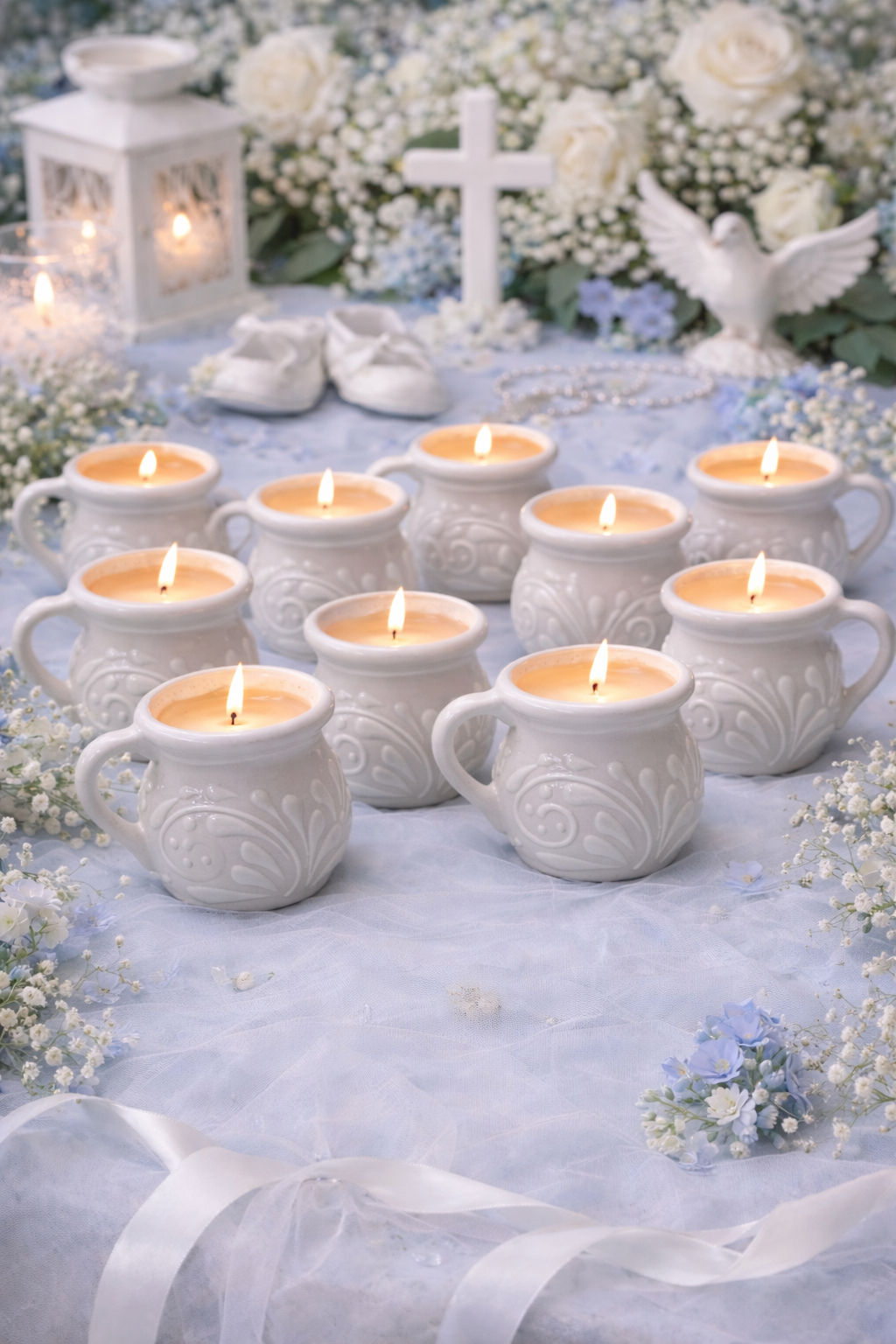 Set Of 12 Pink Talavera Mini Mug Cups Floral Design Handmade Decor Gift