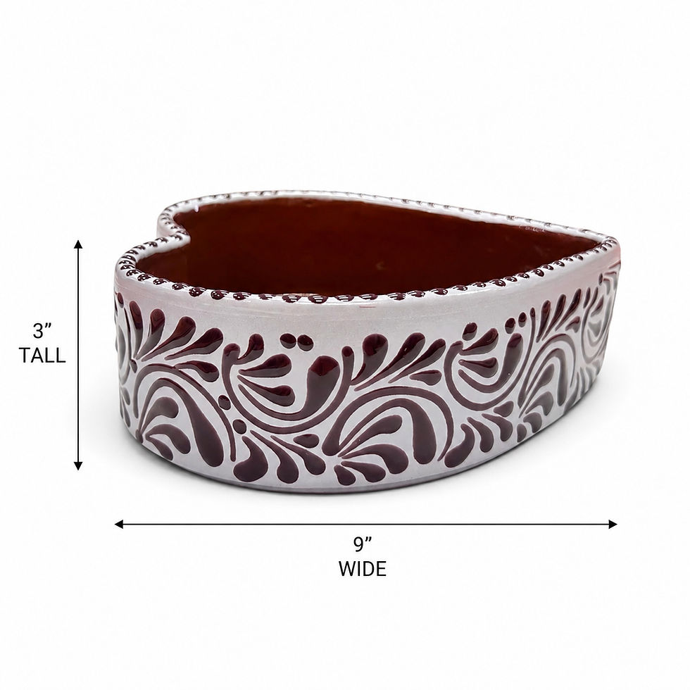 Thumbnail: Handcrafted Talavera Heart Shaped Fruit Bowl (Multiuse) | Lilac Color 