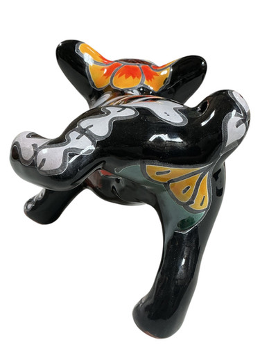 Hand-Painted Talavera Día de los Muertos Chihuahua Figurine | Casa