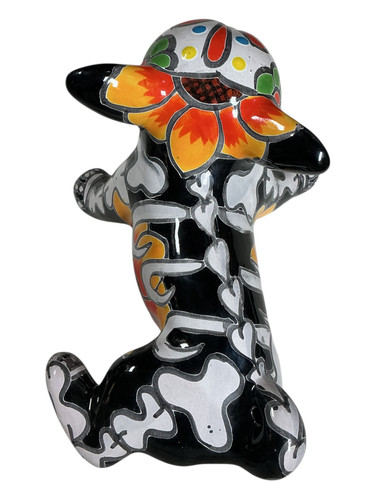Hand-Painted Talavera Día de los Muertos Chihuahua Figurine | Casa