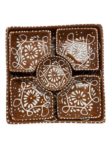 Talavera Salsa Serving Set Tray Handmade Mexican Kitchen Decor Set